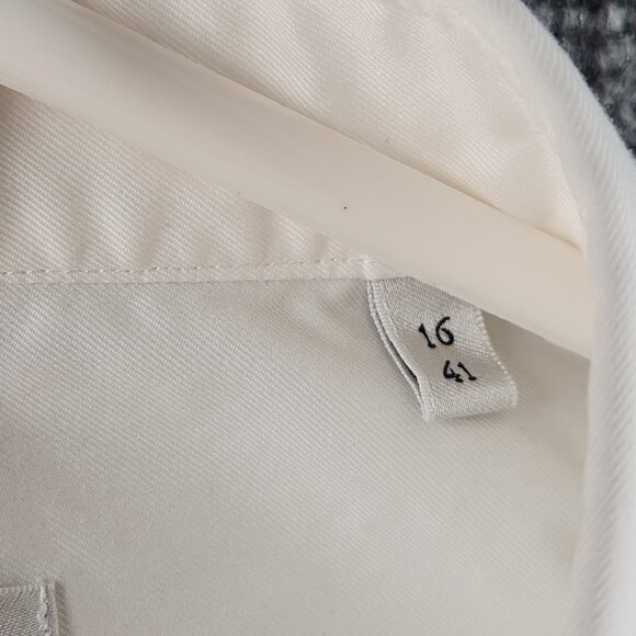 Stenstroms Slimline 16 Point Twofold Super Cotton White Button Up Solid Shirt - Picture 9 of 16